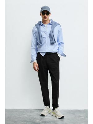Lufian Zen Erkek Basic Gömlek Regular Fit Açık Mavi