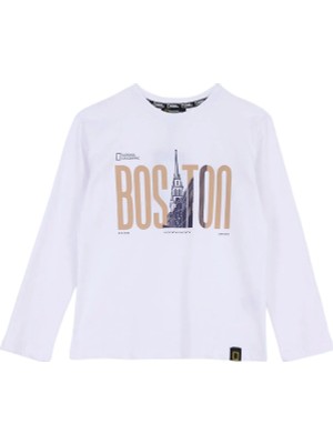 National Geographic Beyaz Erkek Çocuk T-Shirt N6WB-TST4852