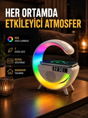 Genel Tedarik 2025 Yeni Seri 15W Kablosuz Şarjlı LED Atmosfer Lambası