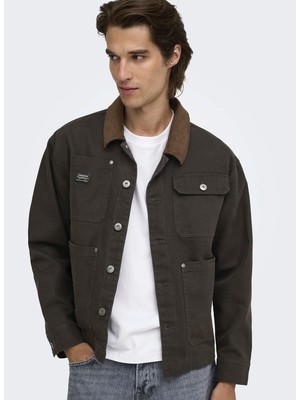 Only & Sons Siyah Erkek Ceket 22038706 Onsrıcky Cotton Jacket