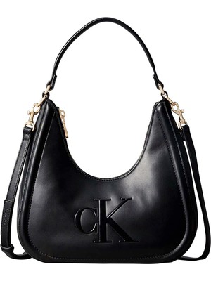 Calvin Klein Siyah Kadın Çapraz Çanta Bold Ck Small Crescent Bag