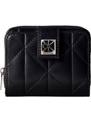 Calvin Klein Siyah Kadın Cüzdan Quılted Flap Zıp Around