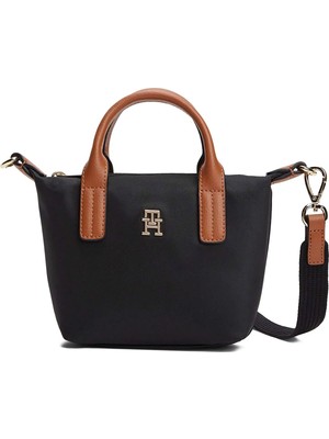 Tommy Hilfiger Siyah Kadın Çapraz Çanta Popette Mıcro Tote