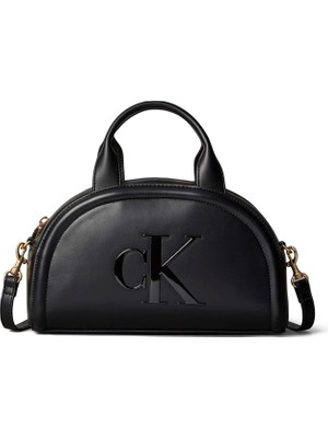 Calvin Klein Siyah Kadın Çapraz Çanta Bold Ck Dome Crossbody