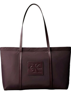 Calvin Klein Bordo Kadın Omuz Çantası Nylon Medıum Tote