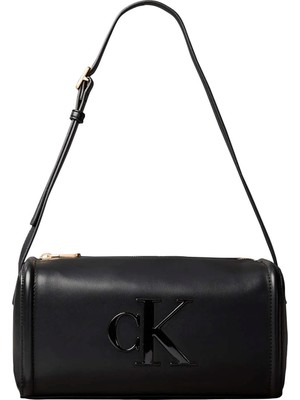 Calvin Klein Siyah Kadın Omuz Çantası Bold Ck Slouchy Shoulder Bag