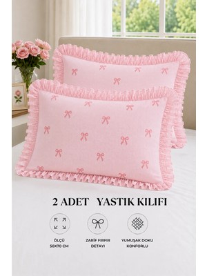 Uçkan Home 2’li Pamuklu Fırfırlı Yastık Kılıfı 50X70 cm