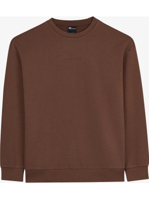 Skechers M Essential Crewneck Sweatshirt Erkek Kahverengi Sweatshirt S2610015-2070