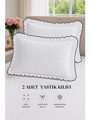 Uçkan Home 2’li Pamuklu Fırfırlı Yastık Kılıfı 50X70 cm