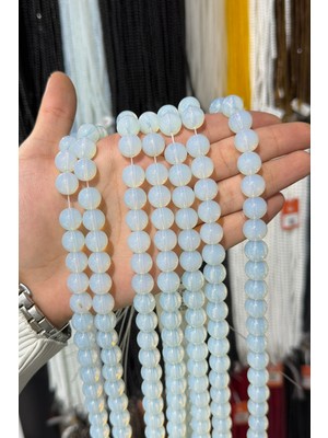 Cam Opal Taşı Küre Kesim Parlak 12MM Dizi