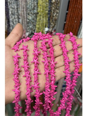 Sıkma Turkuaz Taşı Fuşya 12X14MM Doğal Taş Dizi