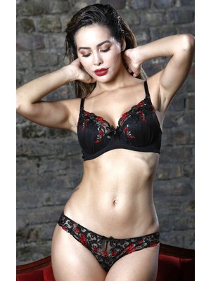 Beruflic Grace Big Size Plunge Bra, Siyah Dantelli Konforlu ve Şık Sütyen Under Moda