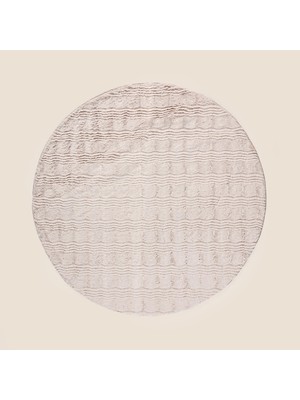 Evidea Soft Rems Rabbit Post Yuvarlak Halı - Gümüş - 97X97 cm
