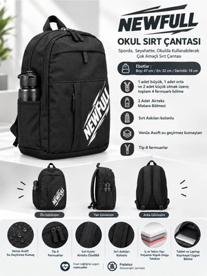 Newfull  Okul Sırt Çantası