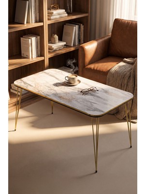 Ozka Concept Gold Tel Orta Sehpa Efes Beyaz