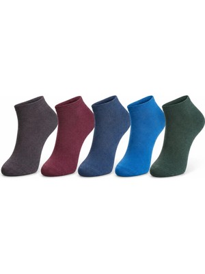 Ozka Concept Erkek Pamuklu Patik Çorap 5'li Paket 39-44 | Dikişsiz Burun, Koku Karşıtı, Nefes Alan Kısa Konç Sne
