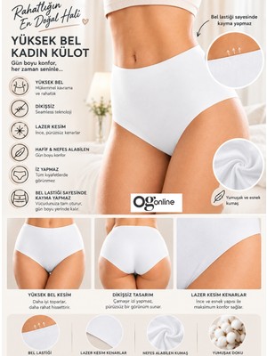 ogonline Donamor Lazer Kesim Dikişsiz Beli Lastikli Iz Yapmayan Toparlayıcı Kadın Külot Seamless Lazer Cut