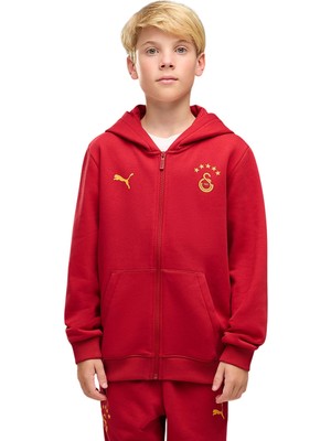 Puma Gsk Ftbless Fz Hoodjkt Jr Fl Sarı-Kırmızı Çocuk Sweatshirt