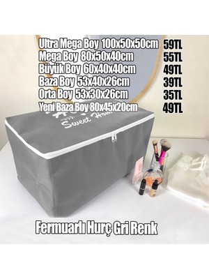 Ozka Concept Gri Renk Fermuarlı Hurç Orta Boy 53X30X26CM