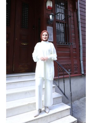 Nisum Moda Balon Kol Triko Takım