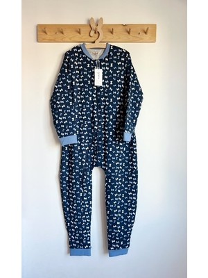 KEY KIDS Lacivert Fiyonklu 1 TOG Kız Çocuk Uyku Tulumu %100 Pamuklu Fermuarlı 8 Yaş 10 Yaş 12 Yaş Büyük Beden Çocuk Uyku Tulumu Çocuk Pijaması