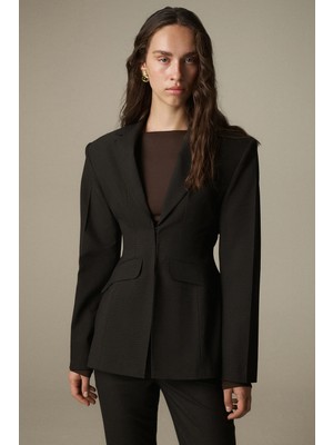 Vatkalı Bele Oturan Blazer Ceket- Premium Edition