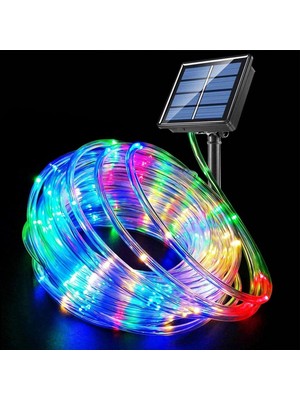 Pileli Store 10M 100 LED Solar LED Işık Rgb