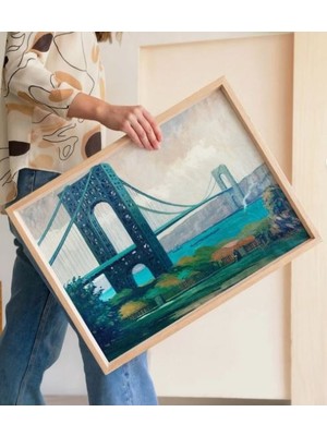 Pegziz New York Şehir Manzarası Çerçeveli Sanat Poster Duvar Dekoru