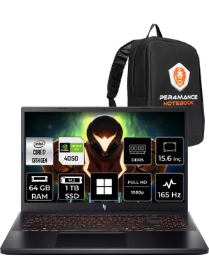 Acer Nitro V 15 Intel Core I7 13620H Rtx 4050 6gb 75W 64GB Ram 1tb SSD 15.6" Full Hd (1920X1080) 165Hz WIN11 Home NH.QUAEY.002P339 Gaming Laptop + Per4 Çanta