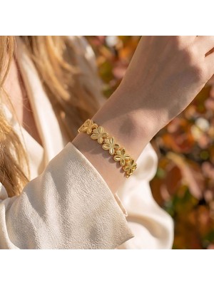 Nadir Bul Sakura 24K Altın Kaplama 8 mm Kadın Bileklik