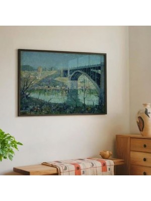 Pegziz Harlem Nehri Bahar Gecesi Çerçeveli Sanat Poster Duvar Dekoru