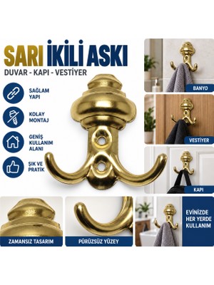 Elaletionline Banyo,dolap,vestiyer Askısı Sarı