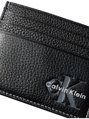 Calvin Klein Erkek Siyah Calvin Klein Bold Pebble Cardhold, Ub1 Siyah Erkek Kartlık