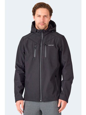 Slazenger HA-YUN Erkek Kapüşonlu Siyah Mont & Kaban