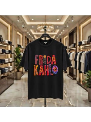 Playwear Frıda Kahlo Yeni Sezon 2026 Baskılı %100 Pamuk Oversize Bol Kalıp Regular Fit Bisiklet Yaka T-Shirt