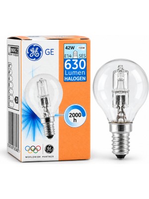 General Electric E14 42W Halojen Ampul 55W Eşdeğer 630 Lümen 2800K