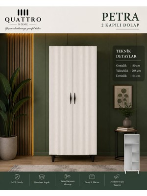 Quattro Home Petra 2 Kapaklı Dolap