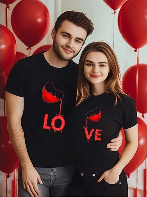 Perısense Sevgililer Günü 14 Şubat Sevgili Çift Kombini Premium Penye T-Shirt