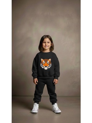 Playwear Takım Sweatshirt Aslan Kfs Baskılı Kız Erkek Çocuk Bisiklet Yaka3 4-5-6-7-8-9-10-11-12YAŞ
