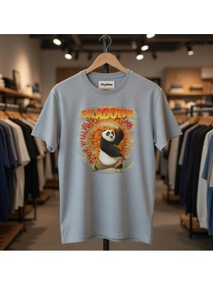 Playwear Bol Kalıp Unisex Kung Fu Panda Time For Some Skadow Po Portrait Tasarım Baskılı Tshirt