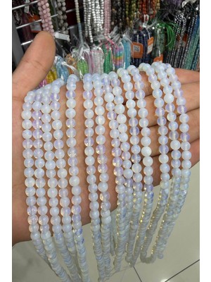 Uçar Doğal Taş Opal Taşı Şeffaf Küre Kesim Parlak Şeffaf 6mm Doğal Taş Dizi [AB]