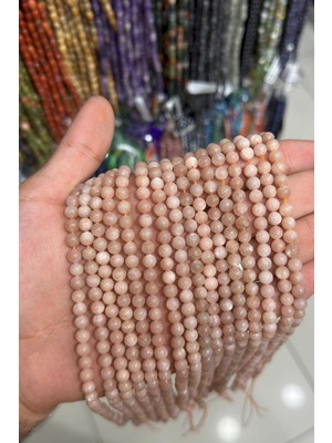 Uçar Doğal Taş Güneş Taşı Küre Kesim Parlak 6mm Doğal Taş Dizi [AB+]
