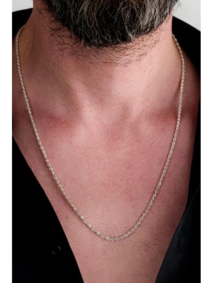 Ricco Jewellery 925 Ayar Gümüş Halat Zincir