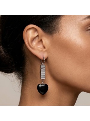 THEIA GemWorks Atra - Oniks ve Hematit Taşlı El Yapımı Küpe