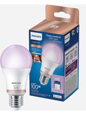 Wiz Philips 100W E27 LED Ampul RGB Renk Sıcaklığı ile Akıllı Uygulama Kontrolü Duy Tipi E-27