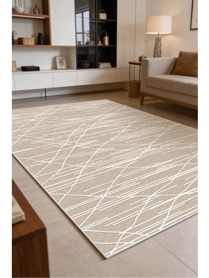 Decomia Home Dijital Kaymaz Yıkanabilir Modern Çizgili Salon Halısı Mutfak Halısı Koridor Halısı
