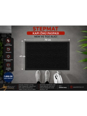 My Floor Nem Alıcı Toz Tutucu Çamur Sıyırıcı Pvc Taban ve Pvc Bordürlü Meridyen Antrasit Kapı Önü Paspası
