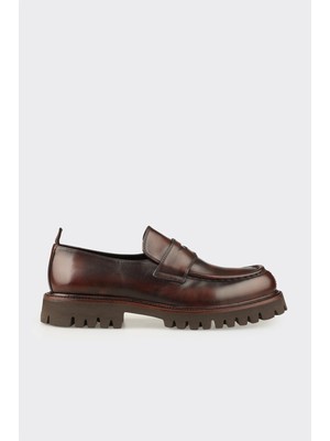 Elle Kahve Deri Erkek Günlük Loafer