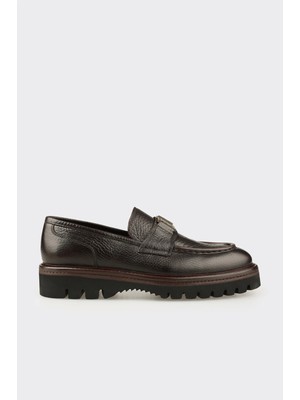 Elle Kahve Deri Erkek Klasik Loafer