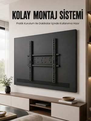 Timion 50-95 Inç Sabit Tv Duvar Askı Aparatı Güçlü Çelik Gövde Kolay Montaj Geniş Vesa Uyu